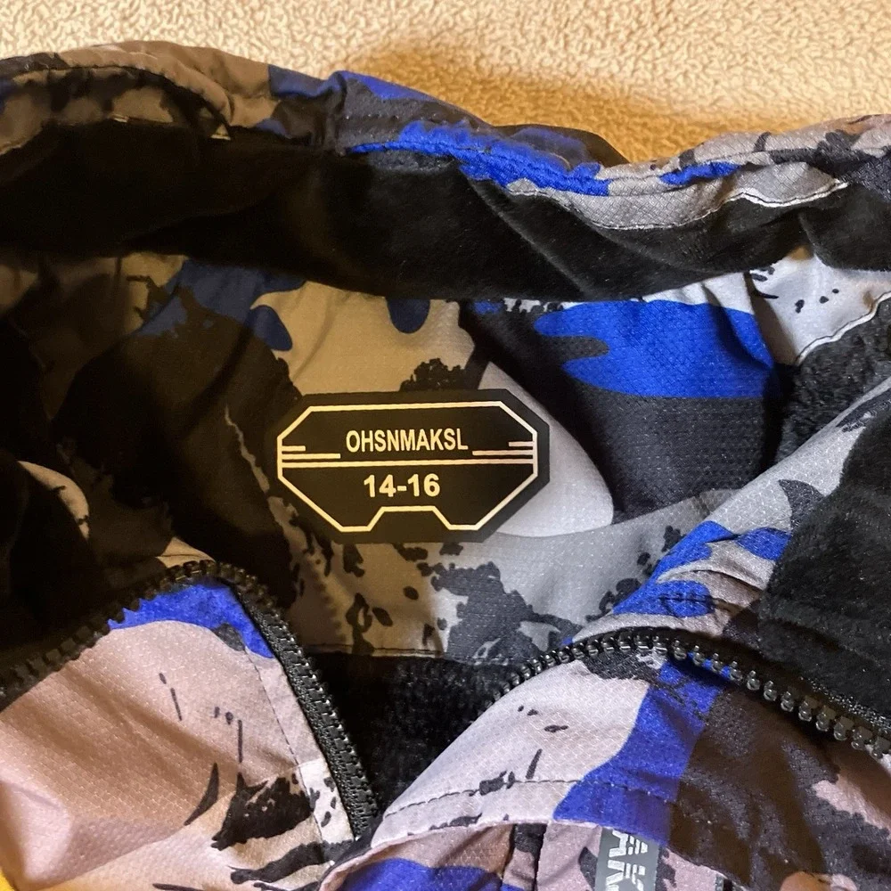 OHSNMAKSL Waterproof Ski Jacket Warm Winter Coat Fleece‎ Snowboard Boys 14-16